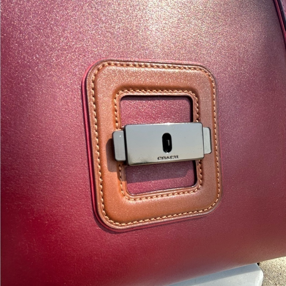 Coach 1941 Courier Carryall Color block Apple Red, Burgundy, Brown, 701 NWT - Picture 14 of 16